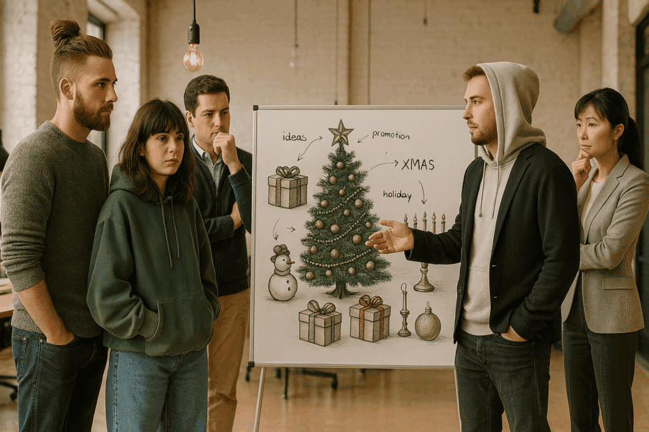 Confused staff discuss seasonal business cycles with SaaS growth